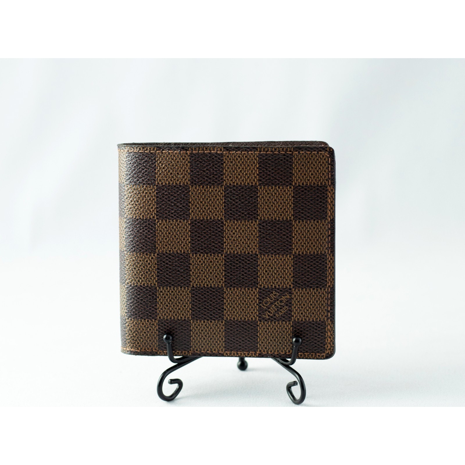 Authentic Louis Vuitton Marco Bifold Wallet Spain Damier Ebene #Ca5007 W/Dustbag